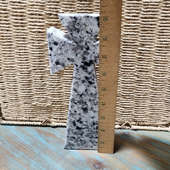 Granite Cross home decor mantle wall piece remembrance faith religious - Picture 2 of 7